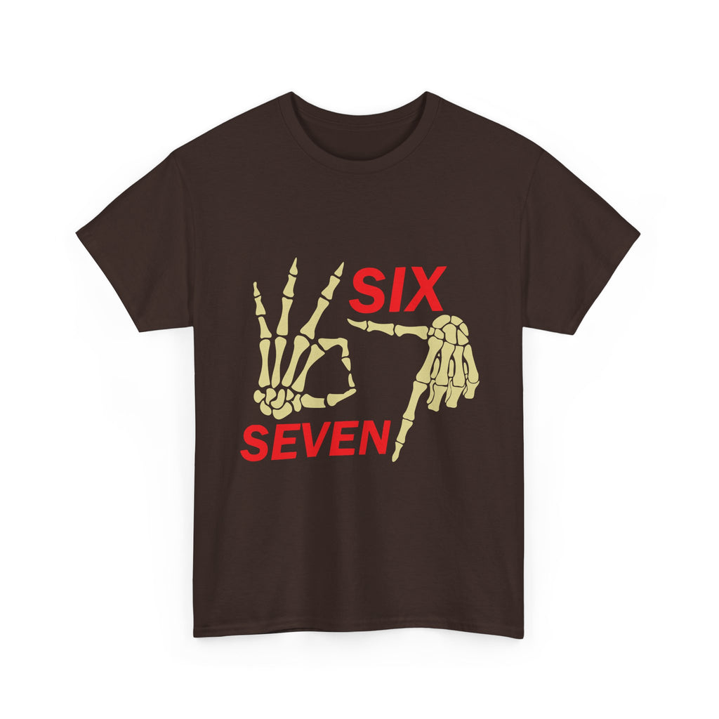 Six Seven Skeleton Hand Graphic T-Shirt