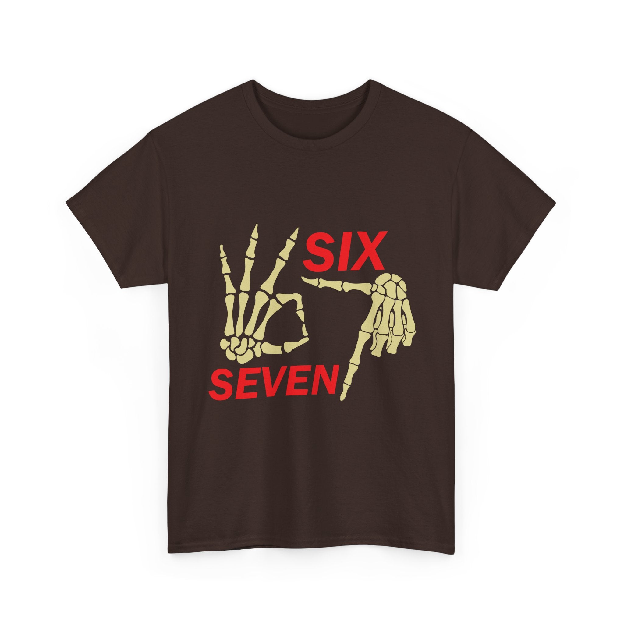 Six Seven Skeleton Hand Graphic T-Shirt