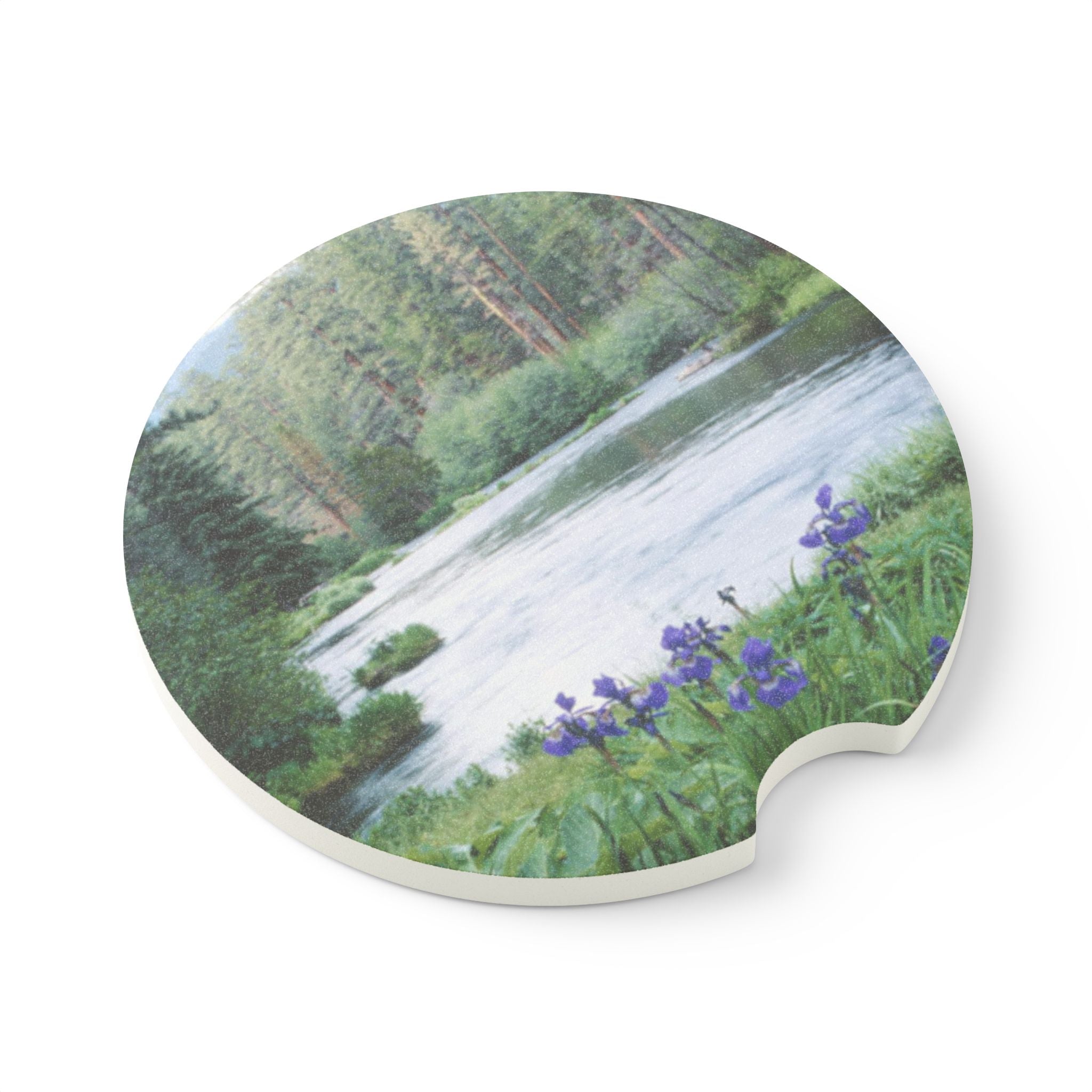 River Meadow Car Coaster — Scenic Soapstone Drink Holder
