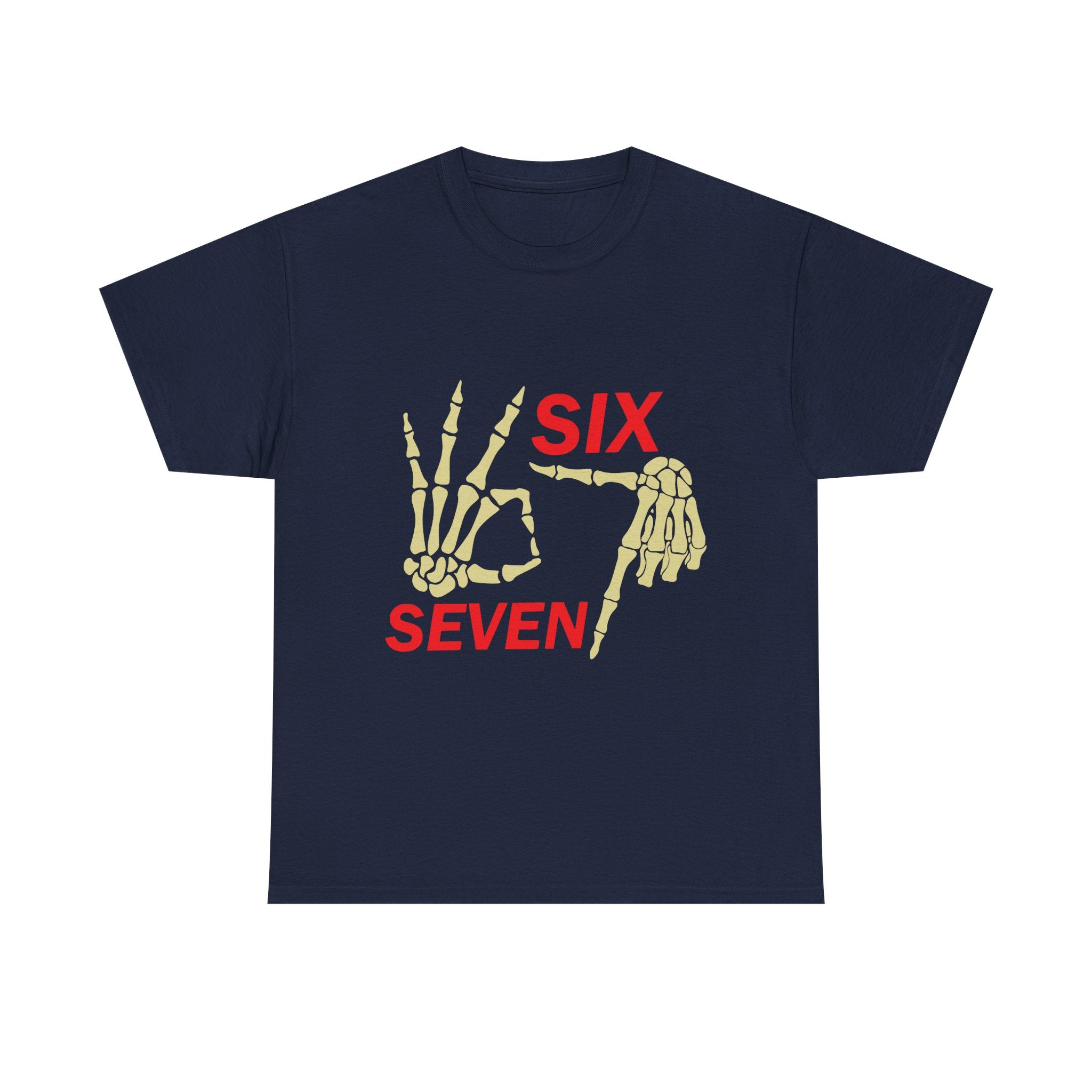 Six Seven Skeleton Hand Graphic T-Shirt
