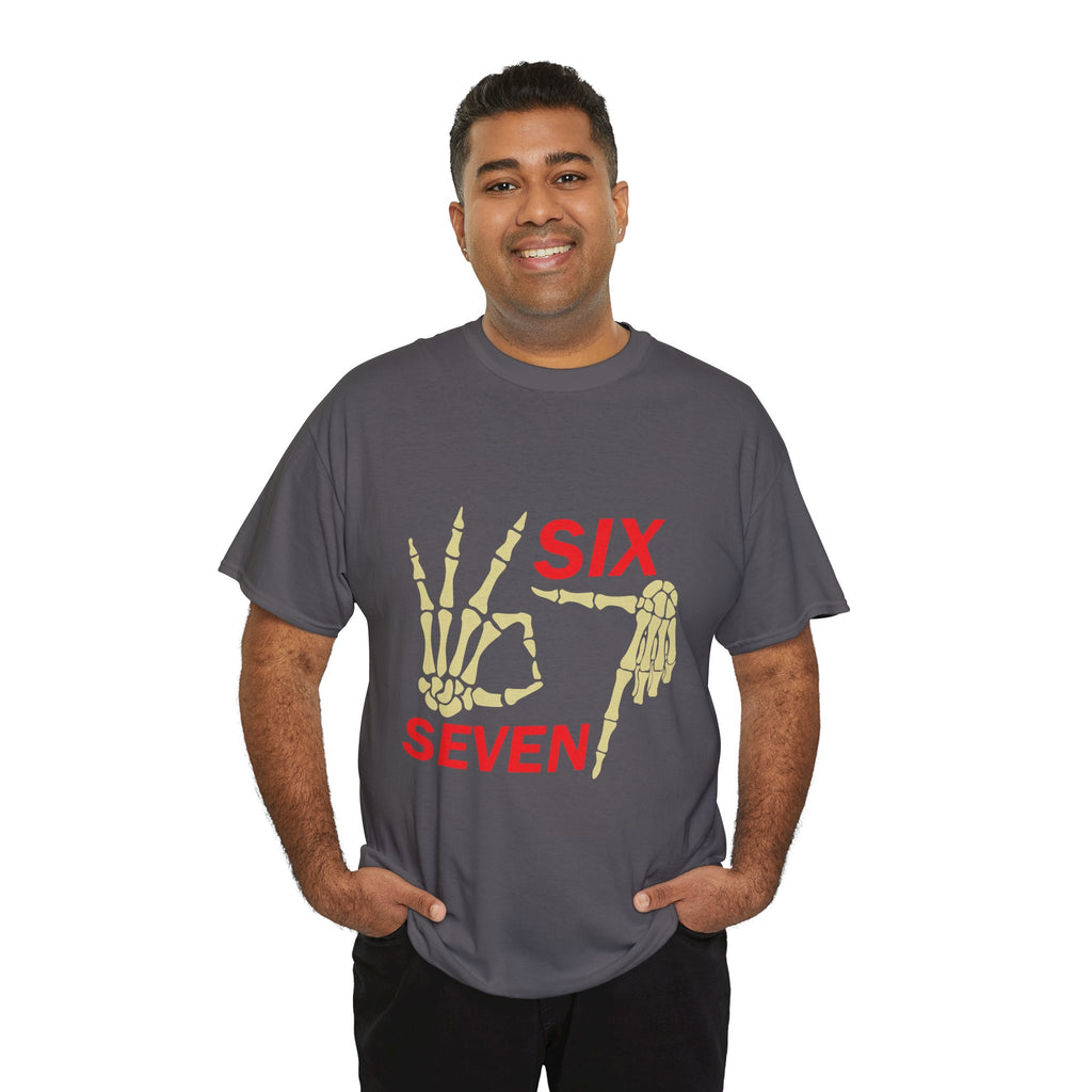 Six Seven Skeleton Hand Graphic T-Shirt