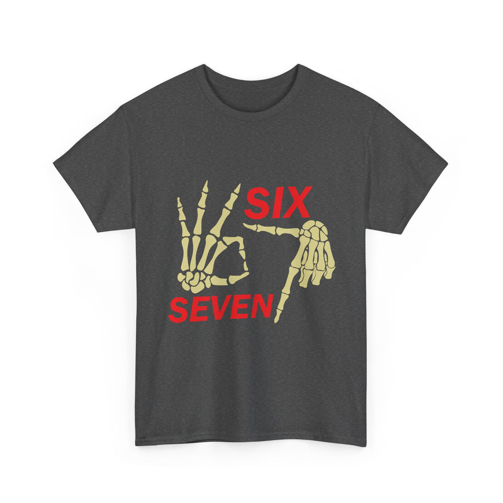Six Seven Skeleton Hand Graphic T-Shirt