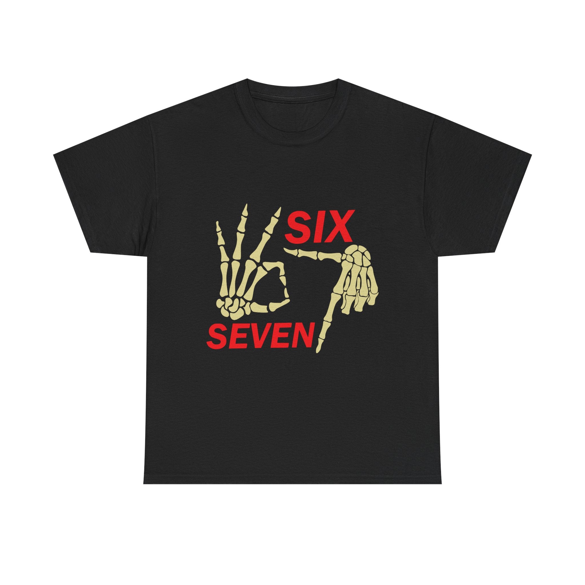 Six Seven Skeleton Hand Graphic T-Shirt