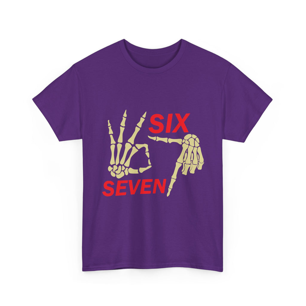 Six Seven Skeleton Hand Graphic T-Shirt