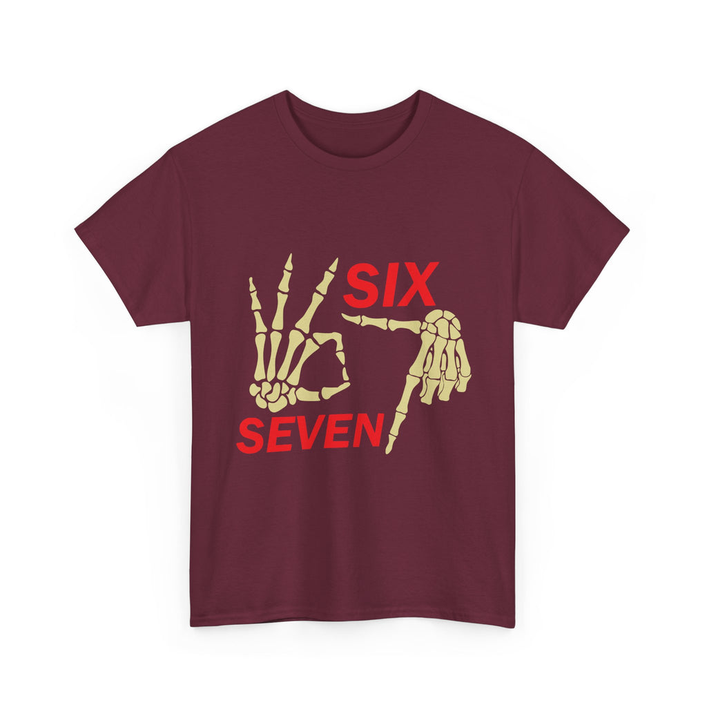 Six Seven Skeleton Hand Graphic T-Shirt