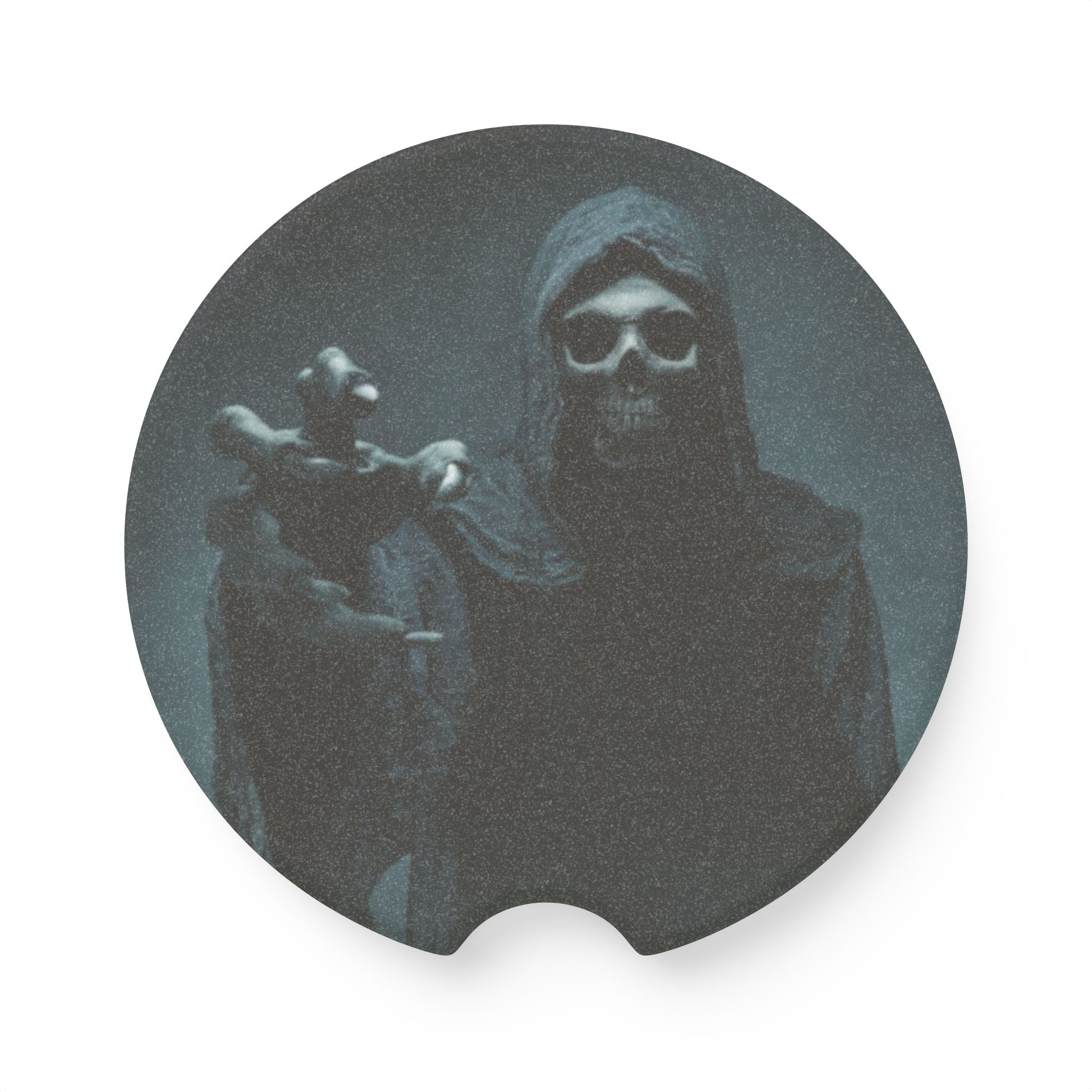 Dark Grim Reaper Soapstone Cup Holder Insert