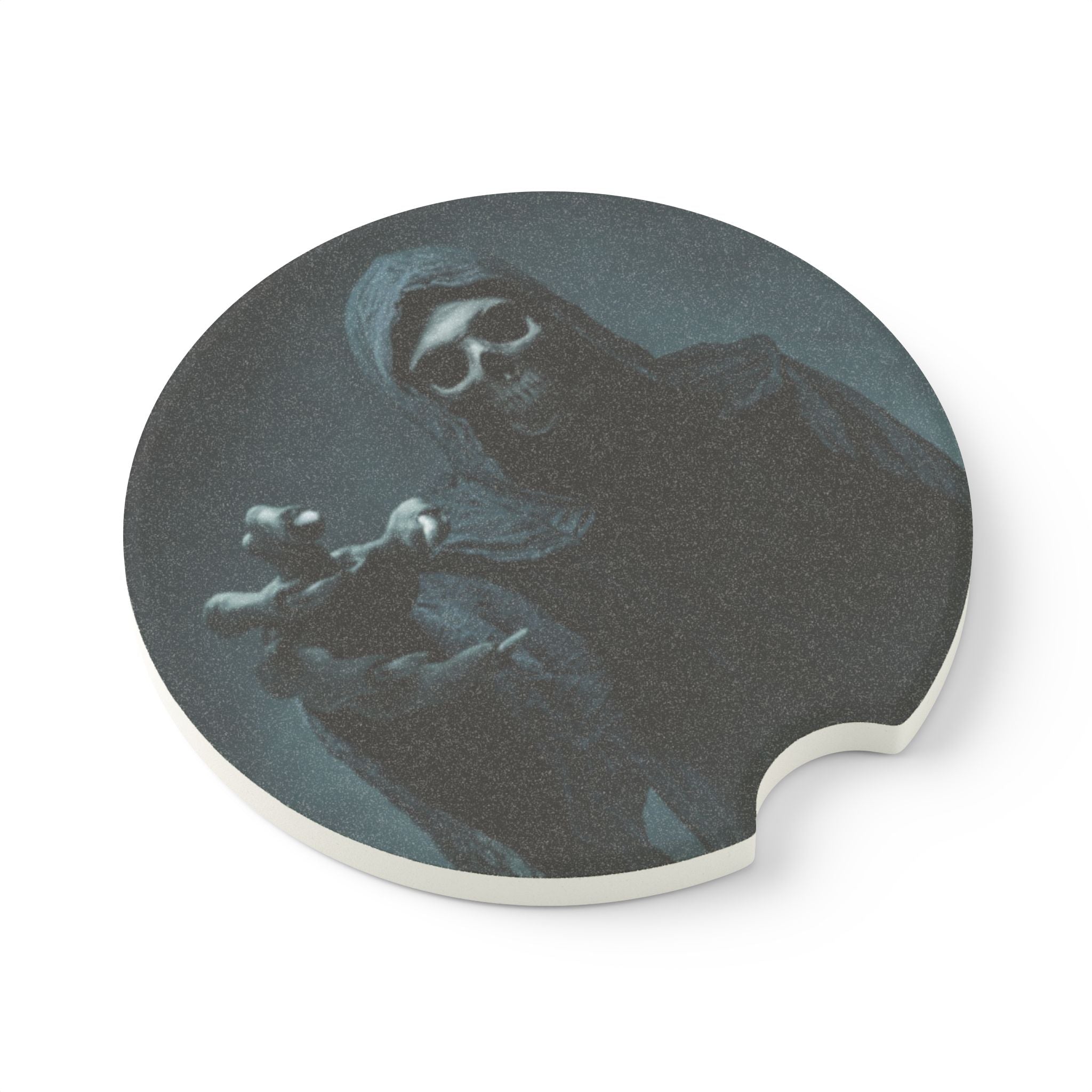Dark Grim Reaper Soapstone Cup Holder Insert