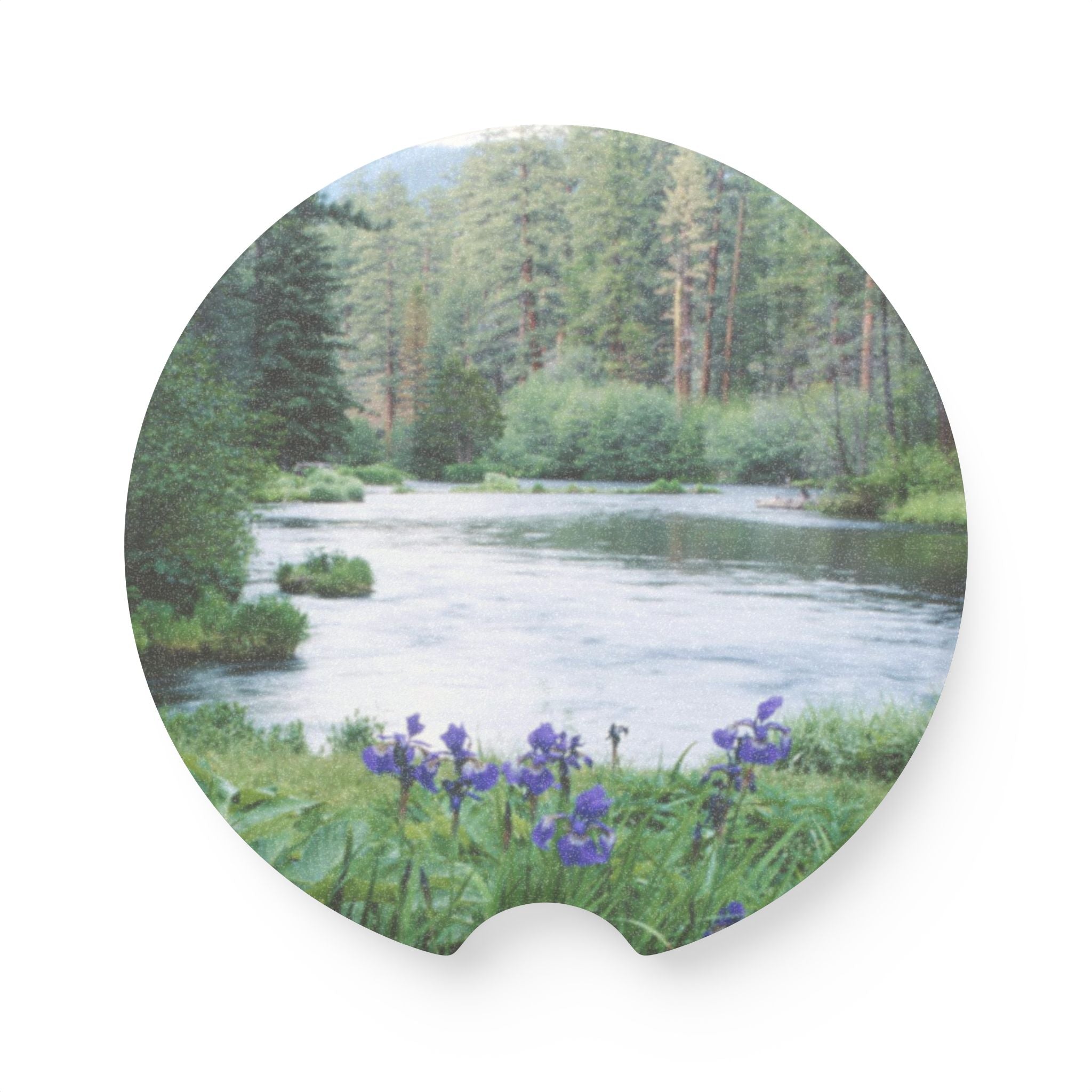 River Meadow Car Coaster — Scenic Soapstone Drink Holder