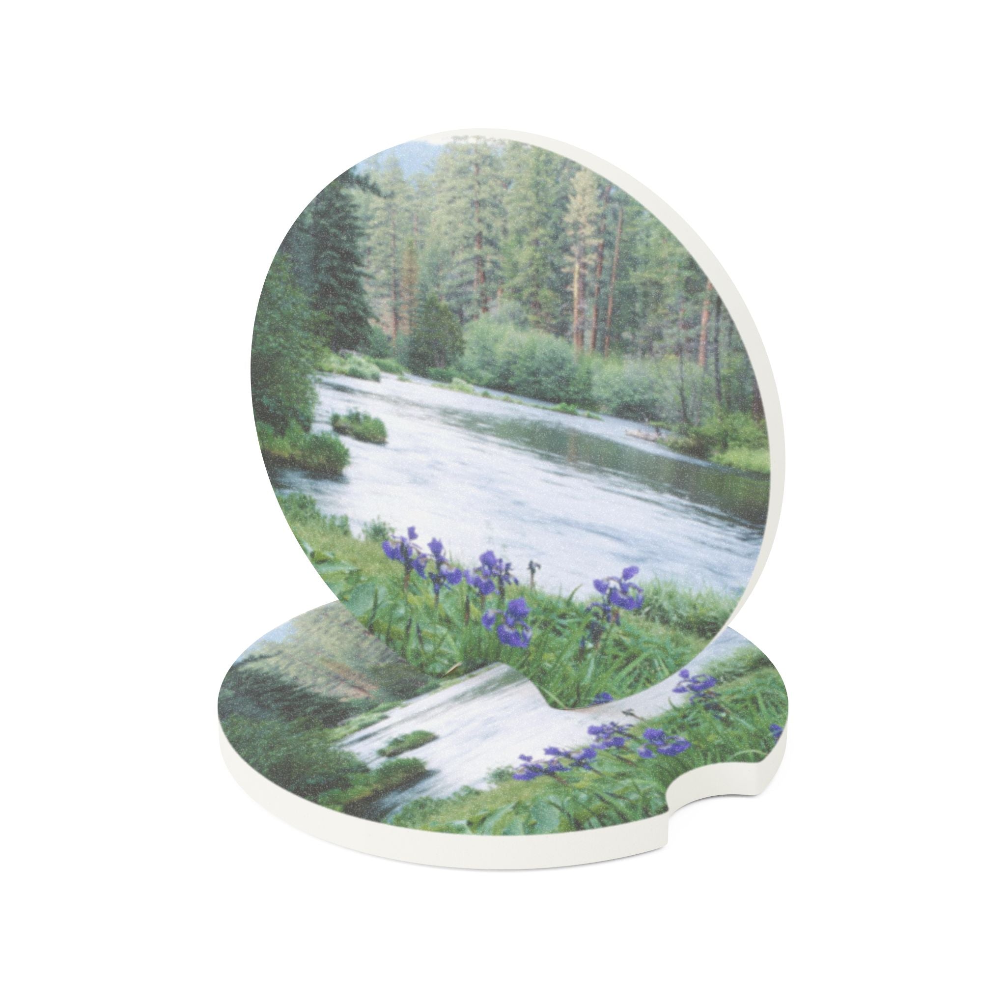River Meadow Car Coaster — Scenic Soapstone Drink Holder