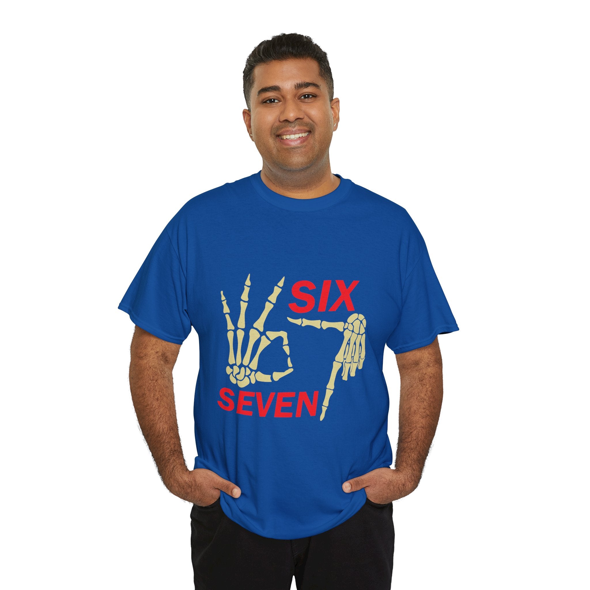 Six Seven Skeleton Hand Graphic T-Shirt