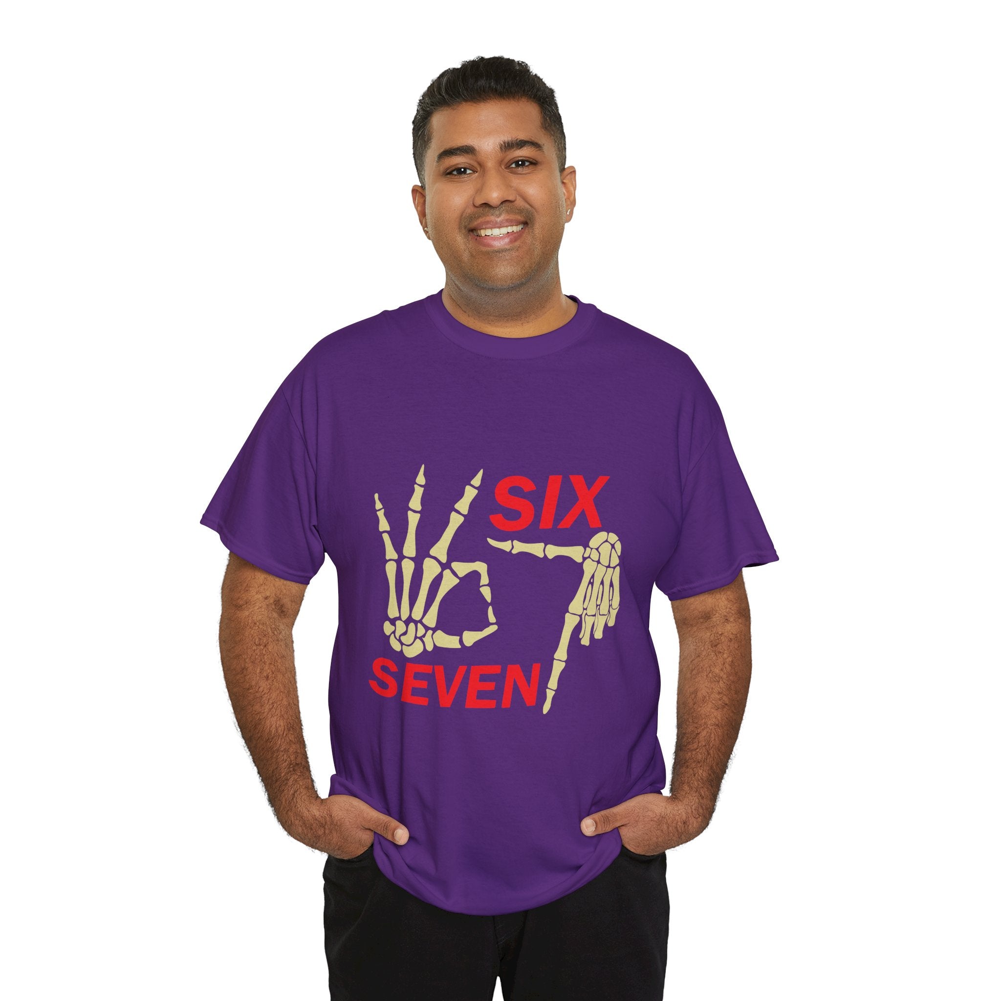 Six Seven Skeleton Hand Graphic T-Shirt