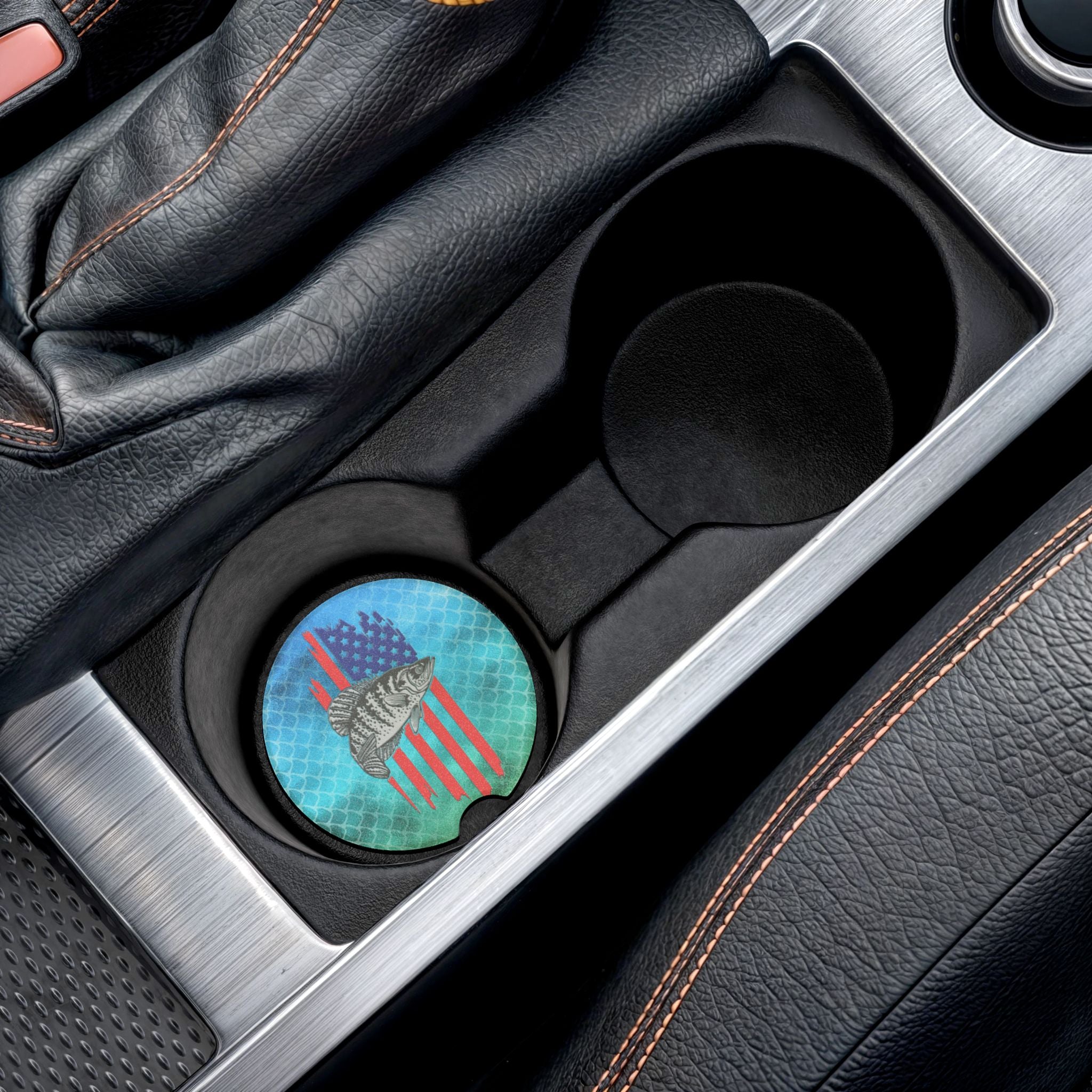 American Crappie Car Coaster — Soapstone Drink Holder