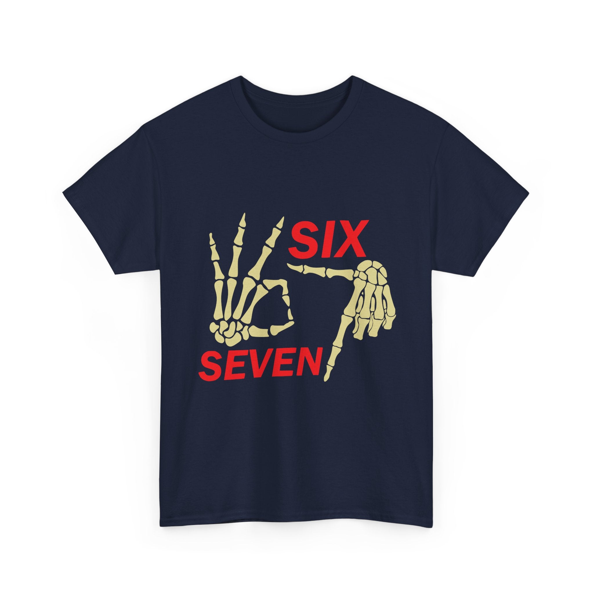 Six Seven Skeleton Hand Graphic T-Shirt