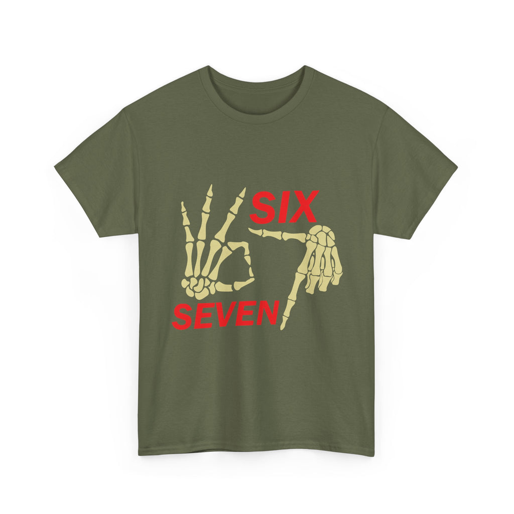 Six Seven Skeleton Hand Graphic T-Shirt