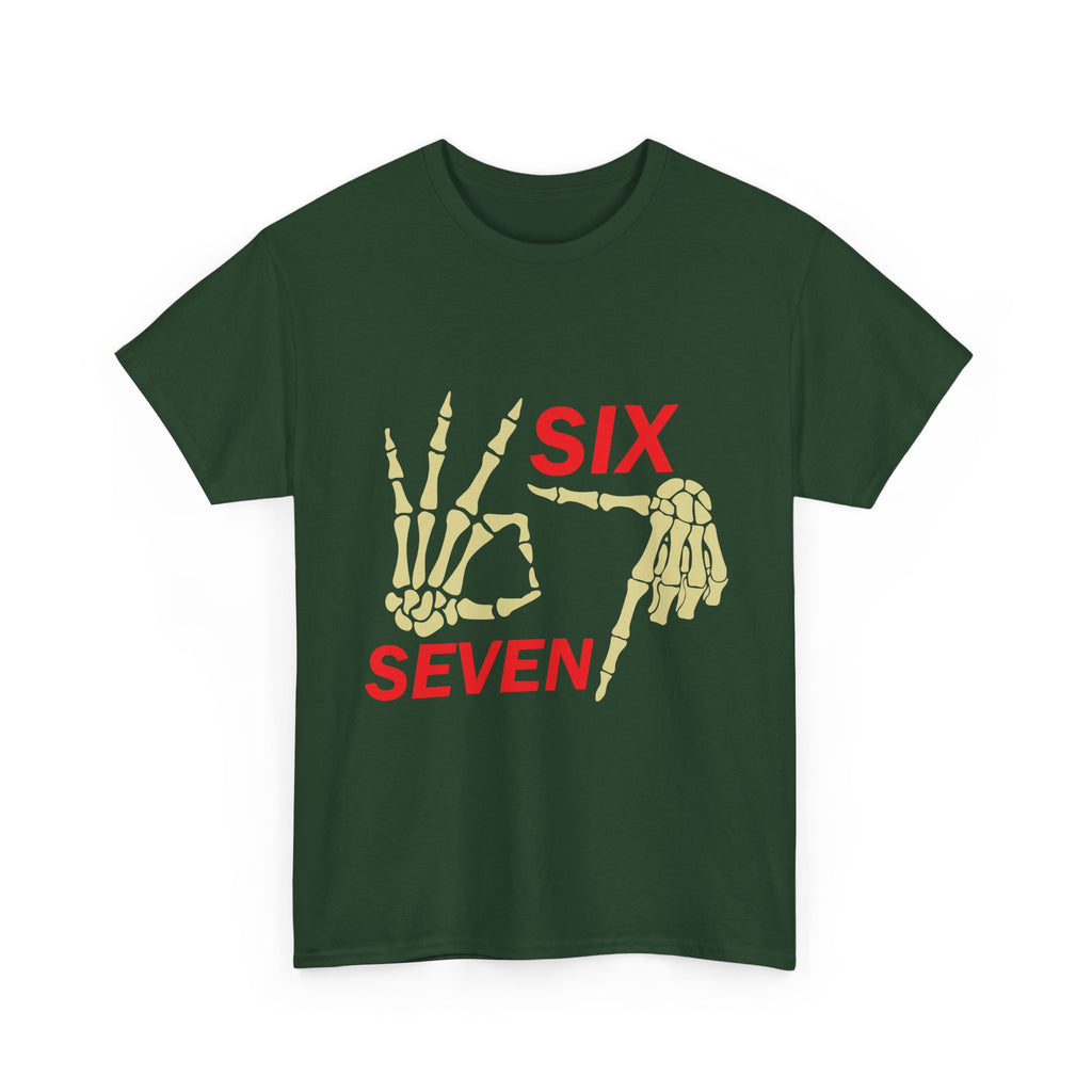 Six Seven Skeleton Hand Graphic T-Shirt