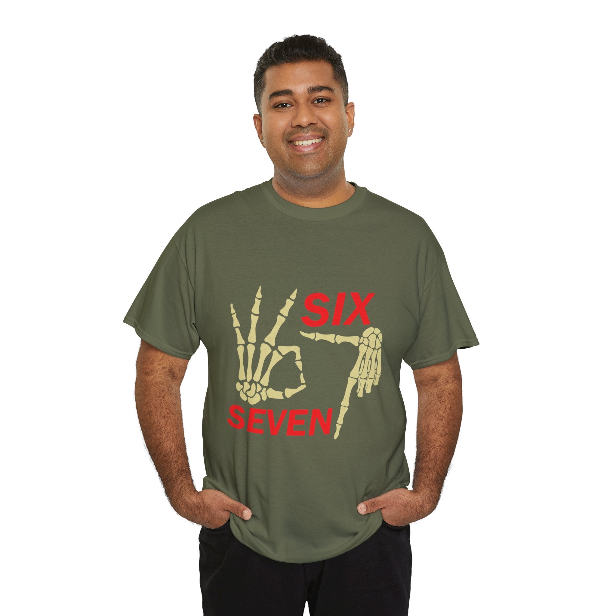 Six Seven Skeleton Hand Graphic T-Shirt
