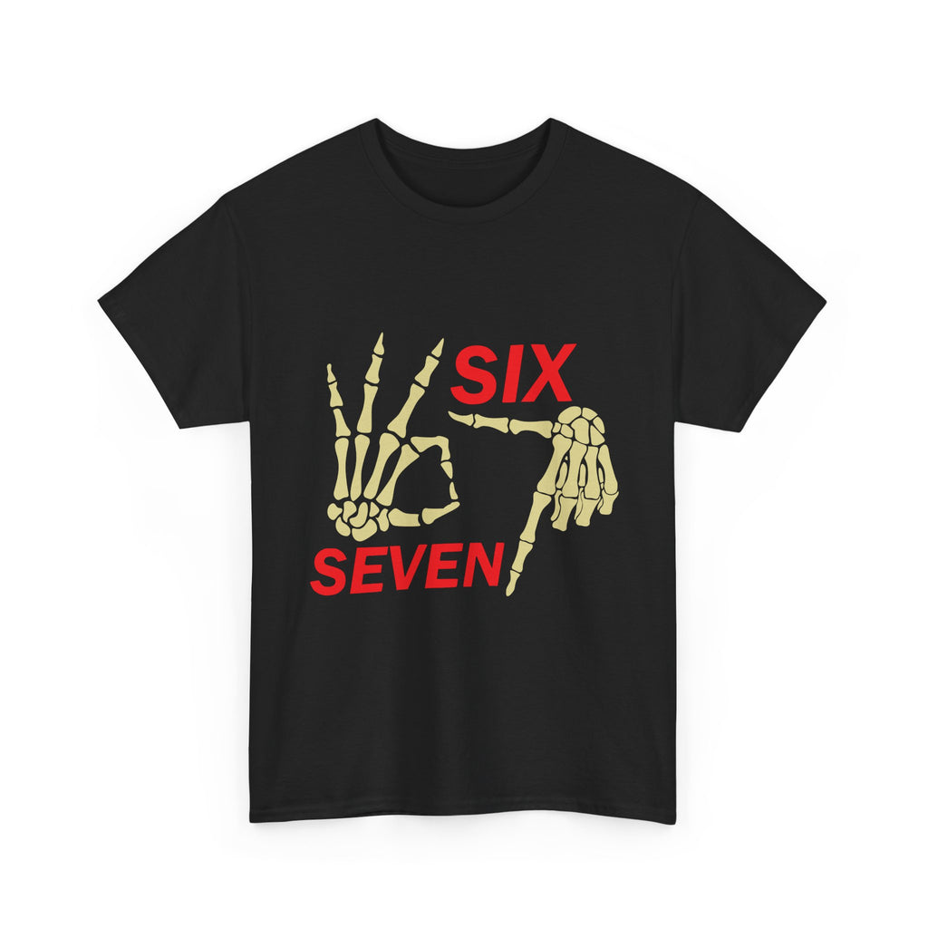 Six Seven Skeleton Hand Graphic T-Shirt