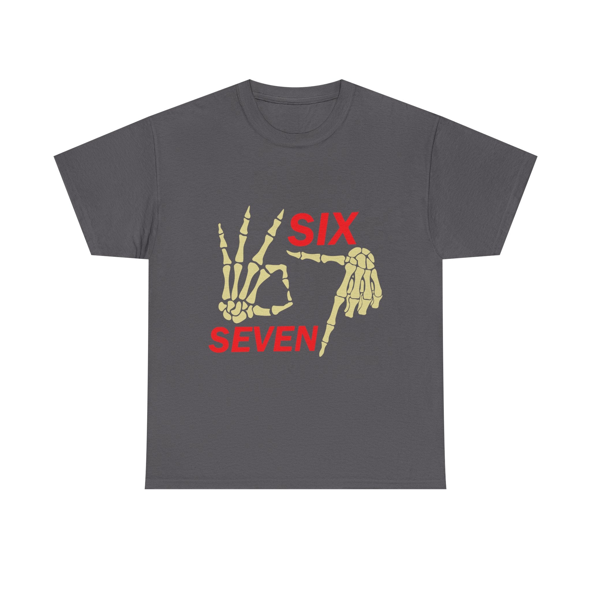 Six Seven Skeleton Hand Graphic T-Shirt