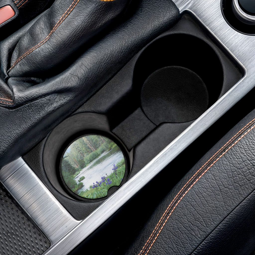 River Meadow Car Coaster — Scenic Soapstone Drink Holder