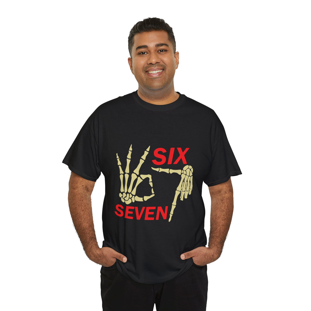 Six Seven Skeleton Hand Graphic T-Shirt