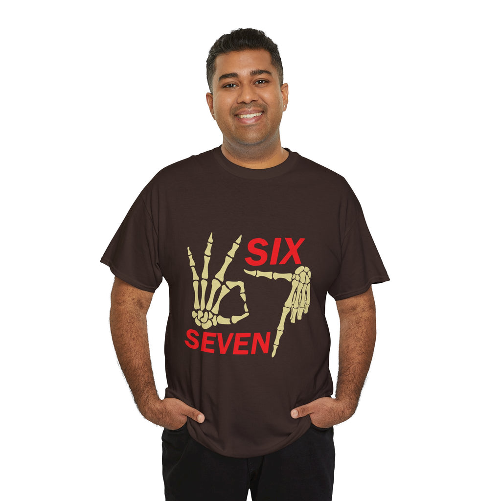Six Seven Skeleton Hand Graphic T-Shirt