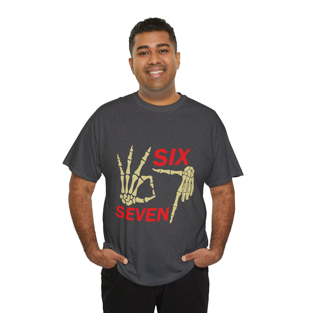 Six Seven Skeleton Hand Graphic T-Shirt