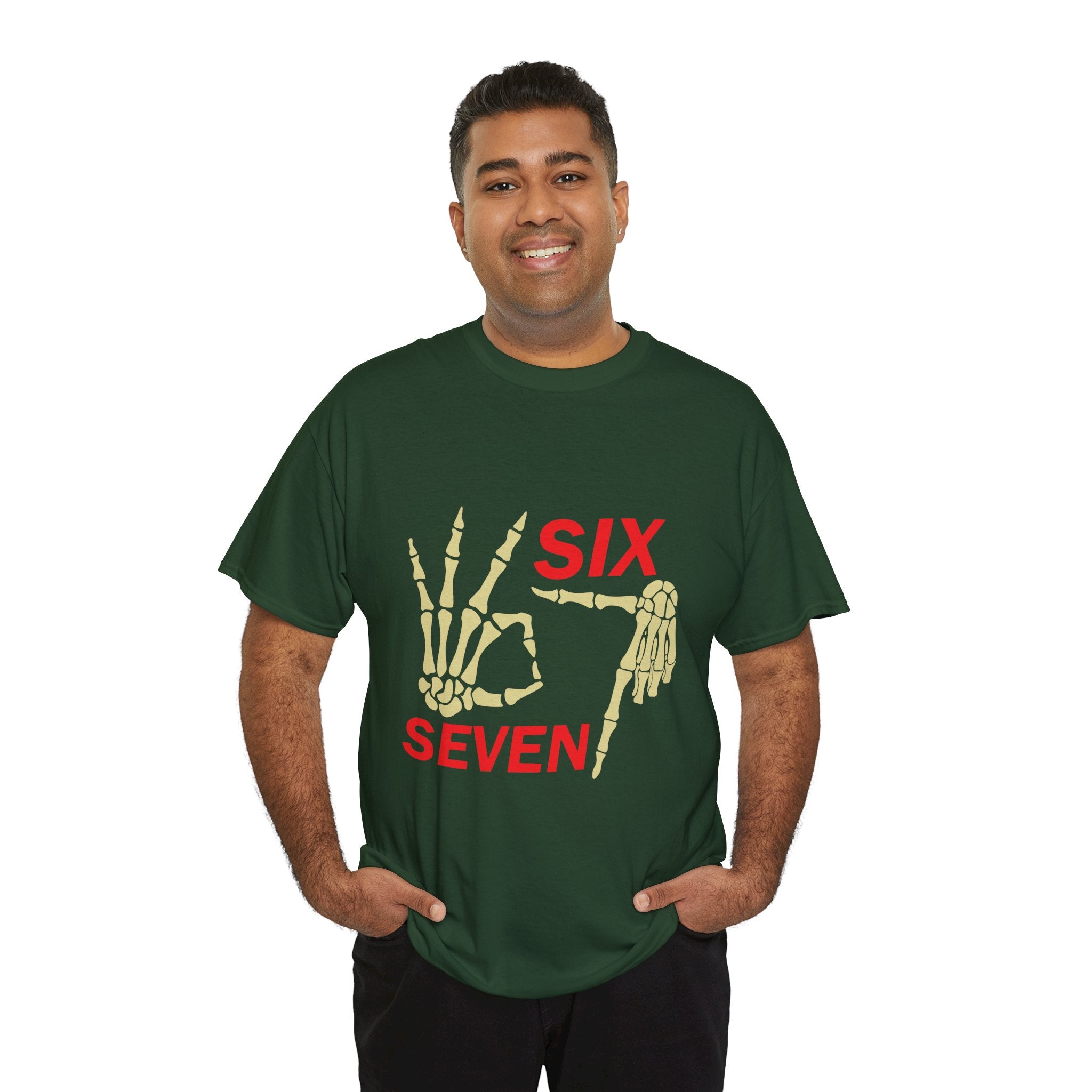 Six Seven Skeleton Hand Graphic T-Shirt