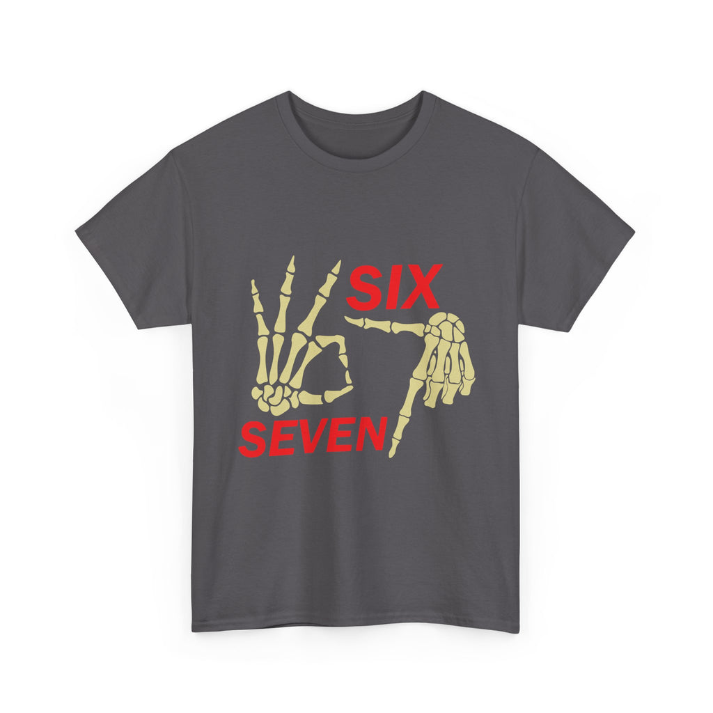 Six Seven Skeleton Hand Graphic T-Shirt