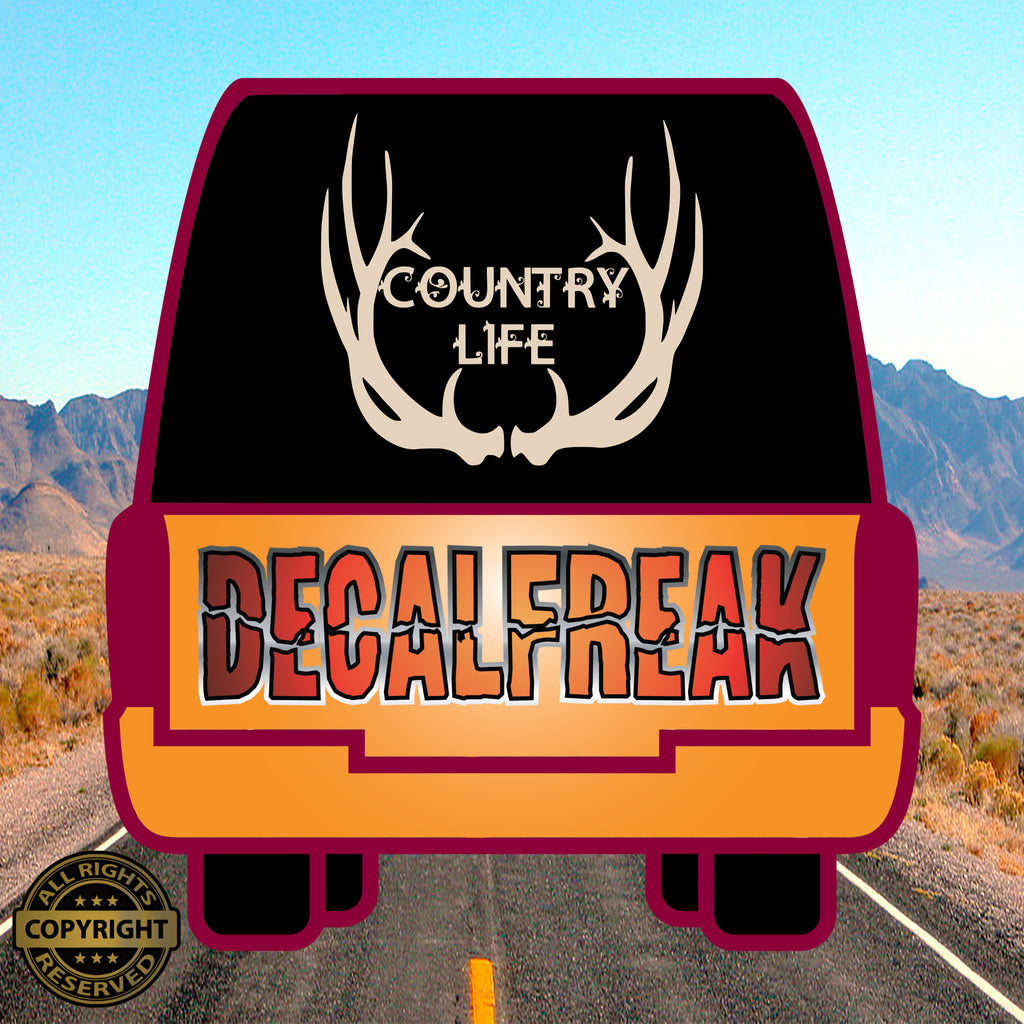 Country Life Antlers Vinyl Decal