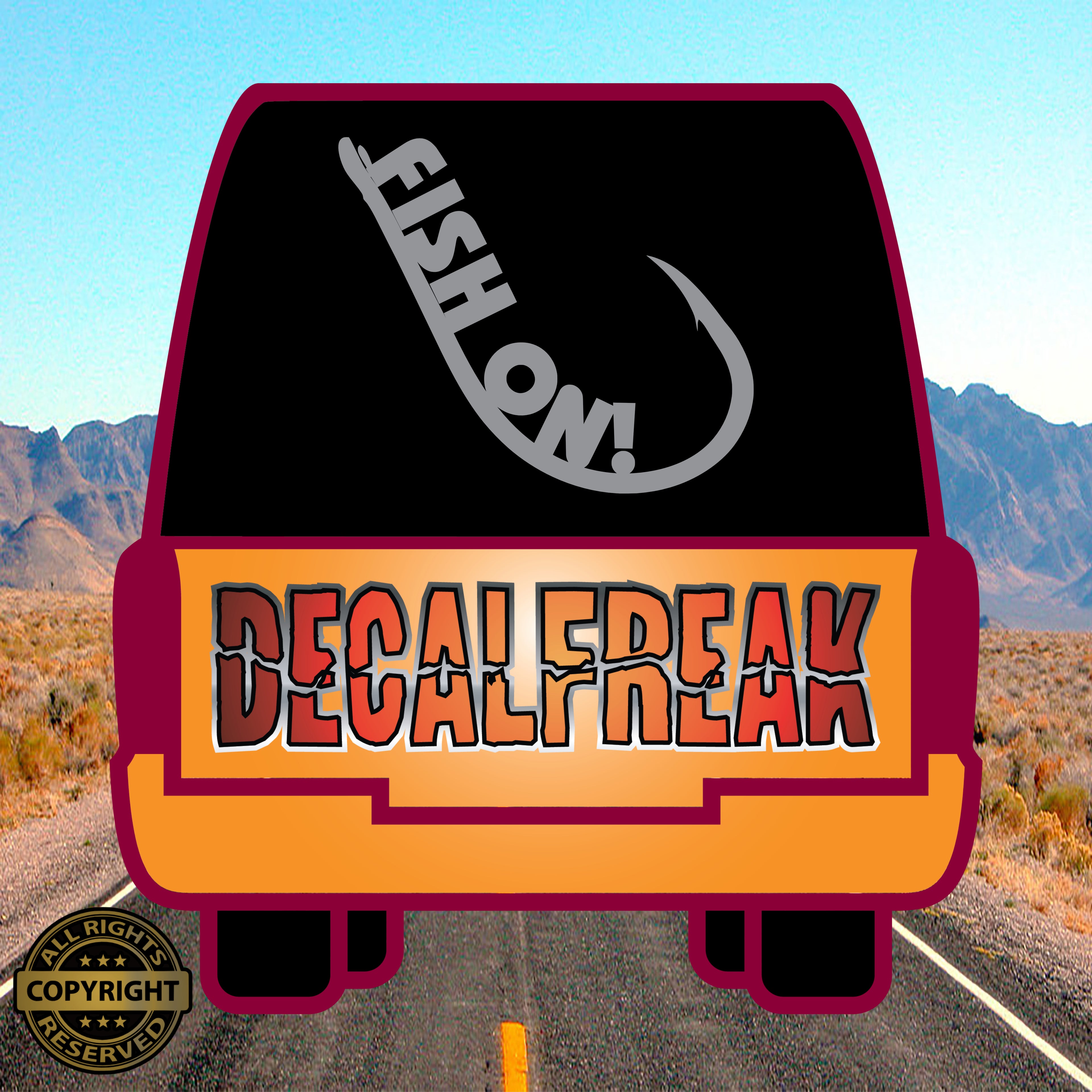 Fish on hook Vinyl Decal