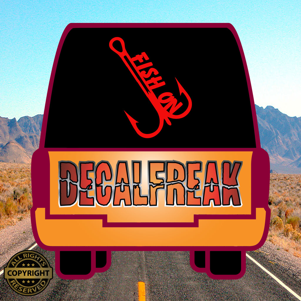 Fish on hook Vinyl Decal