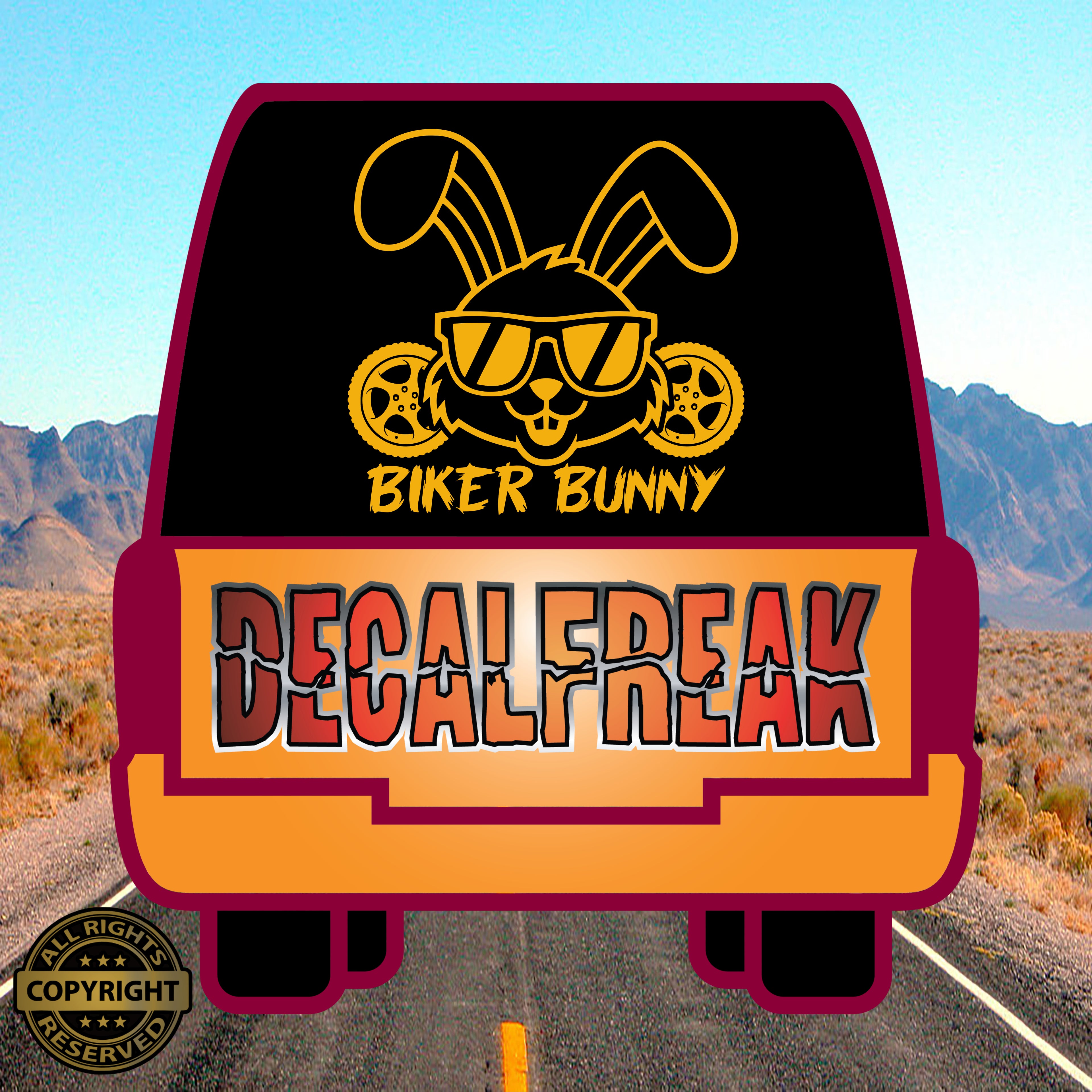 Biker Bunny Vinyl Decal