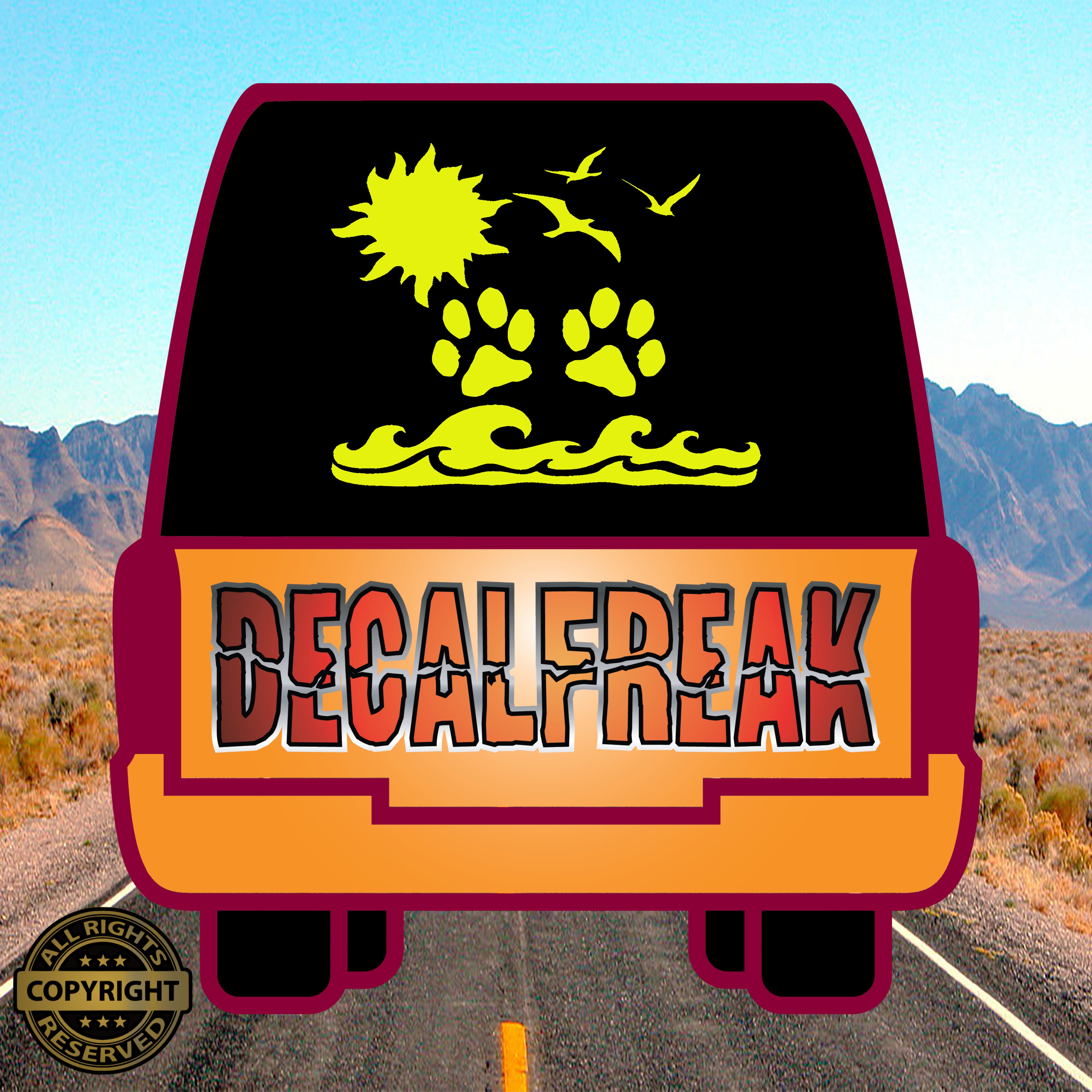 Beach Paws Vinyl Decal